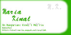 maria kinal business card